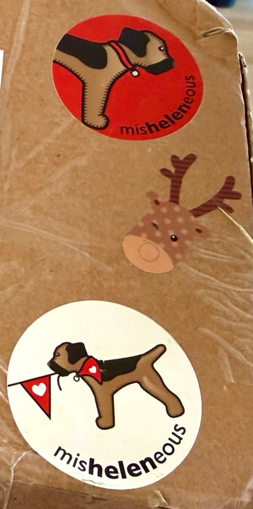 Tags in the parcel from Susan that indicate that the contents were made by the fabulous Helen (miscellaneous) in Manchester. 