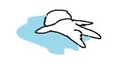 A drawing of someone face down in a puddle of tears