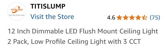screenshot of Amazon LED lighting product description where the company name is “TITISLUMP”.  is it “titties lump”?  or perhaps “titty slump”?  who knows?  but “visit the store”!