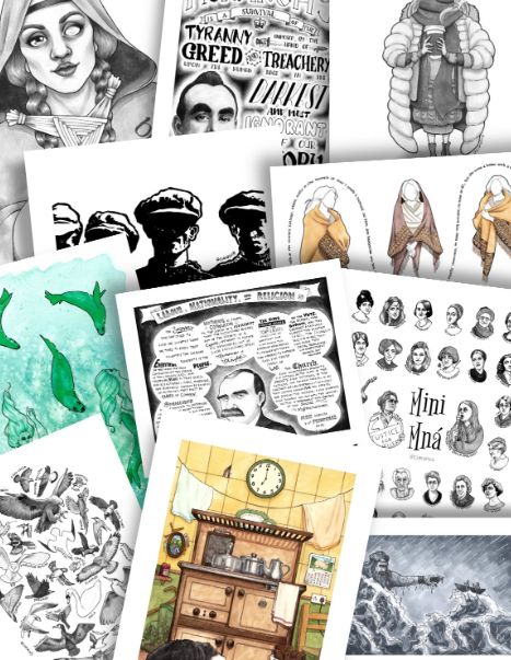 Collage of different prints from my online store