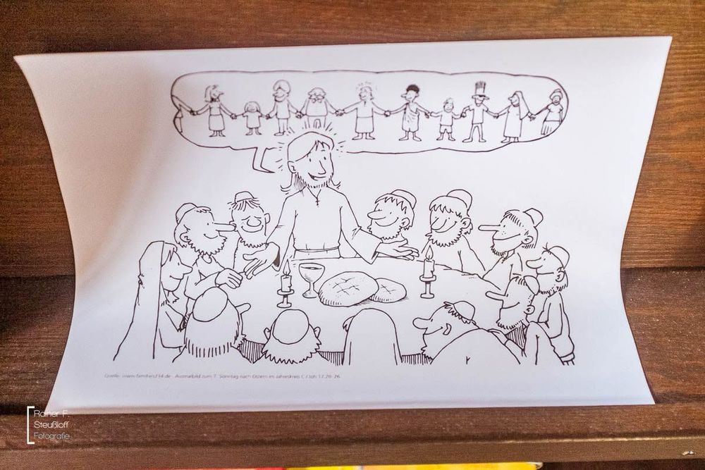 Ausmalbild Abendmalszene 