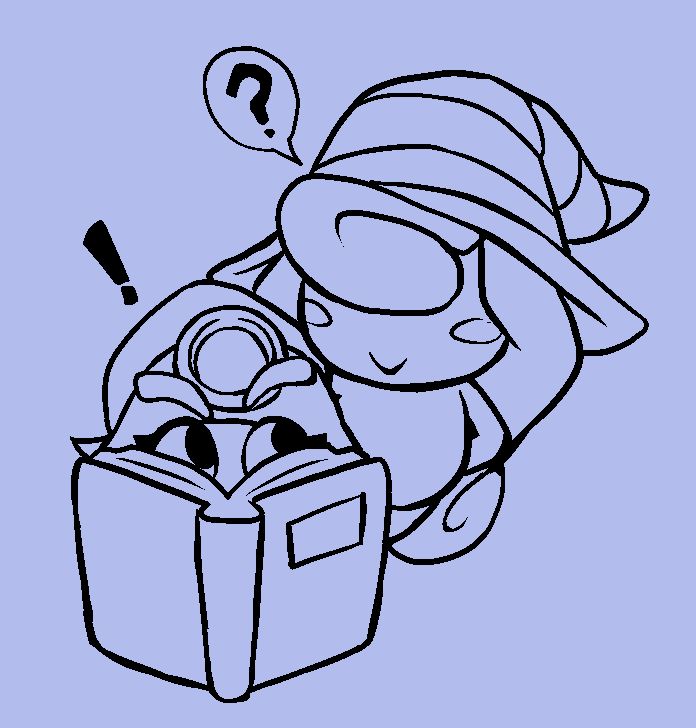 Vivian curiously looking over Goombella while she’s reading the tattle log
