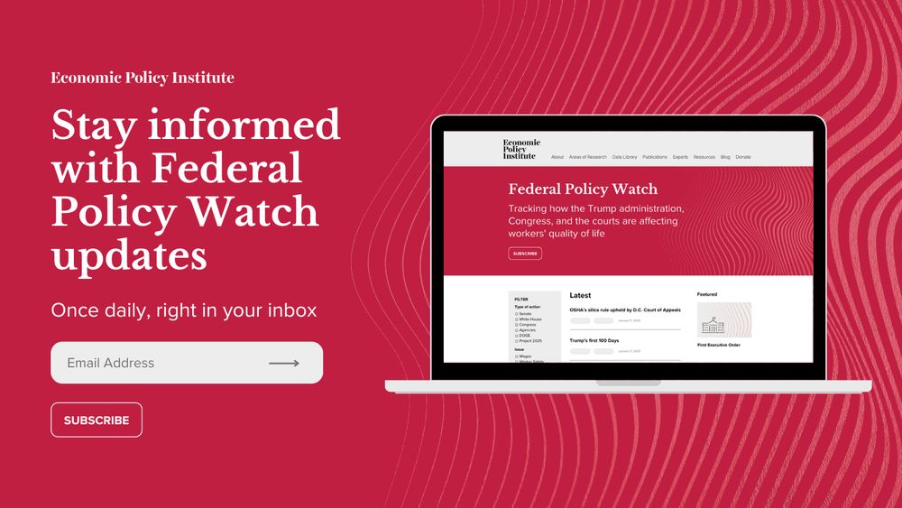 Image of a computer showing the Federal Policy Watch homepage. Text reads: "Stay informed with Federal Policy Watch updates: once daily, right in your inbox"
