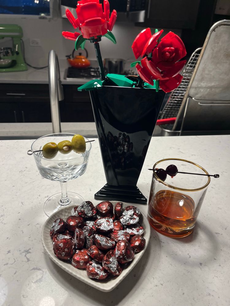 Cocktails and Lego roses