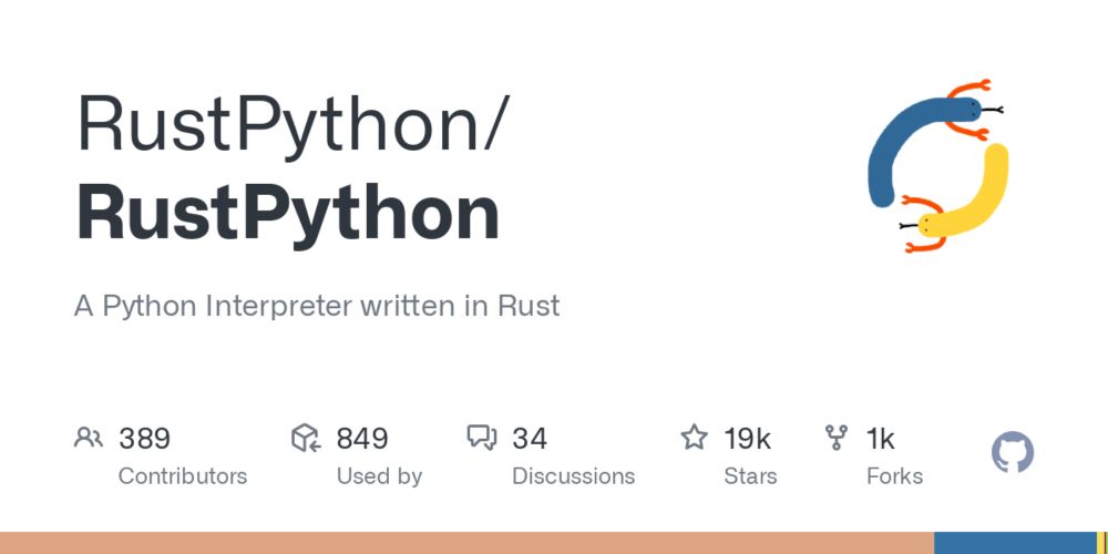 GitHub - RustPython/RustPython: A Python Interpreter written in Rust