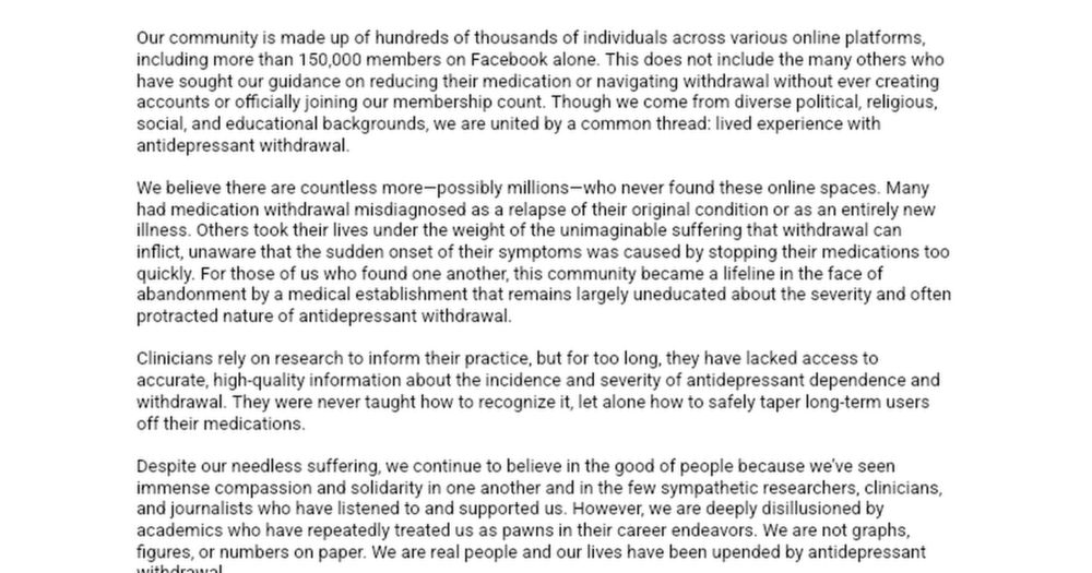 Open Letter to Kalfas, et al.