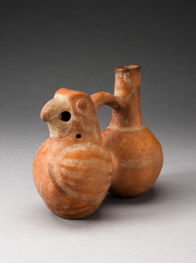 A work made of ceramic and pigment.