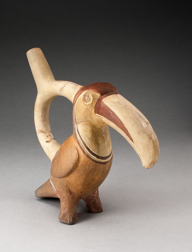 A work made of ceramic and pigment.