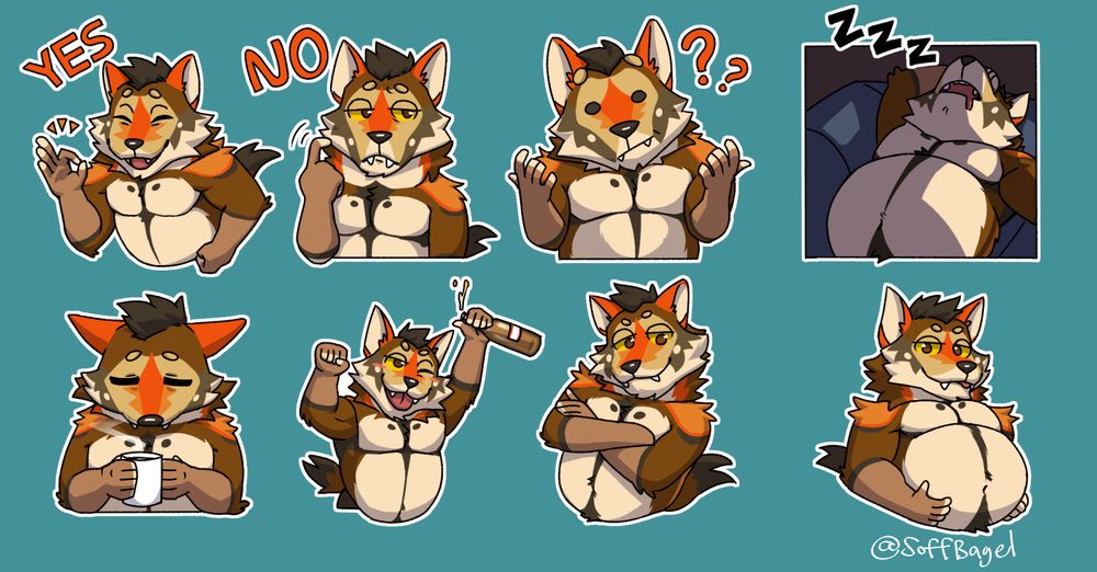 A sticker set depicting Gremlin in various poses and expressions 