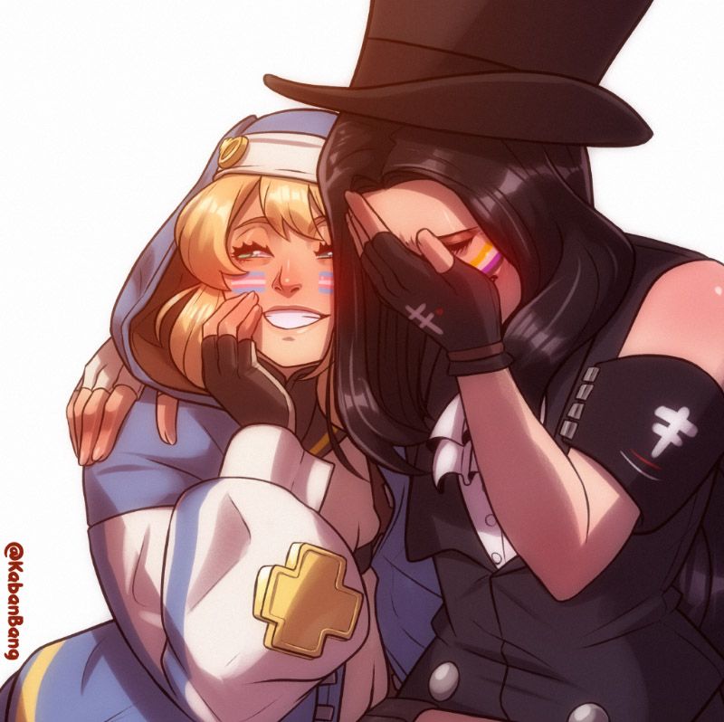 Bridget and Testament from Guilty Gear being visible