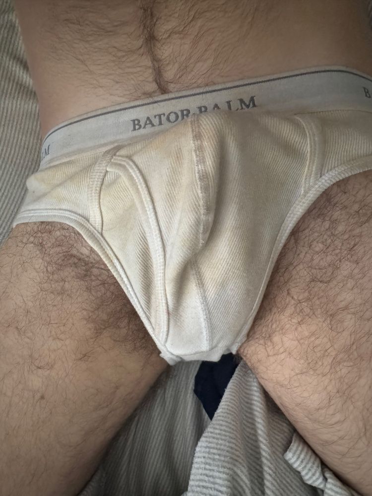 A very cumstained pair of white briefs