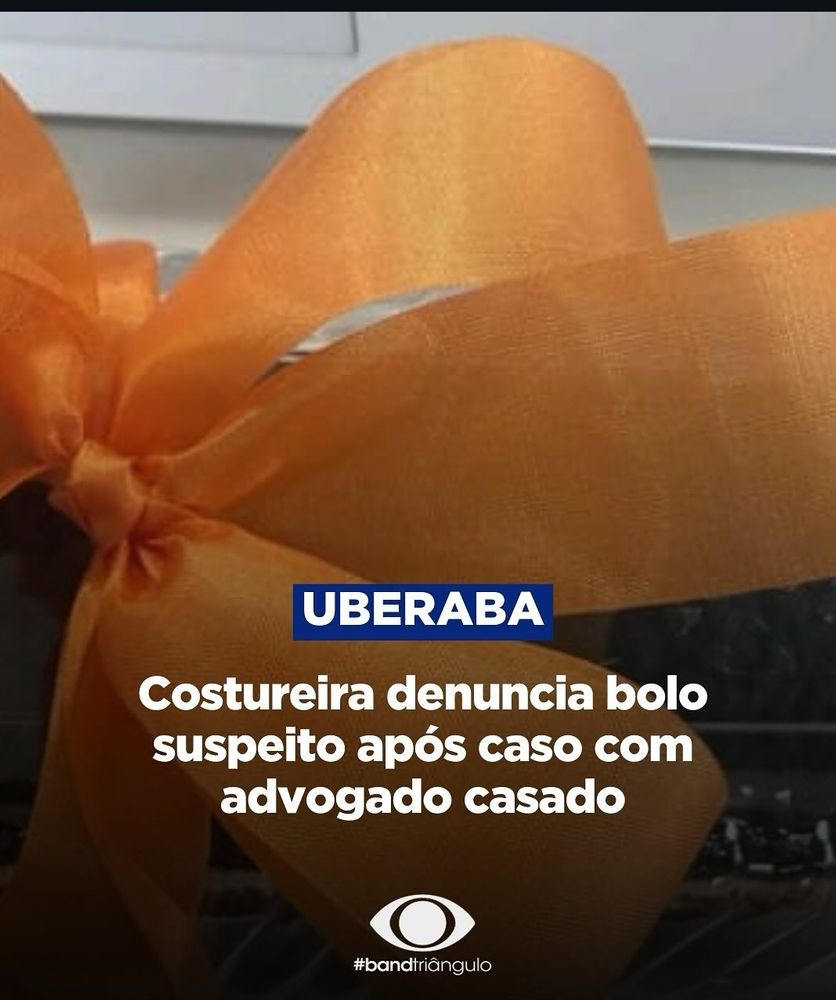 foto de um laço de fota amarelo no fundo e o texto Uberaba: costureira denuncia bolo suspeito após caso com advogado casado 