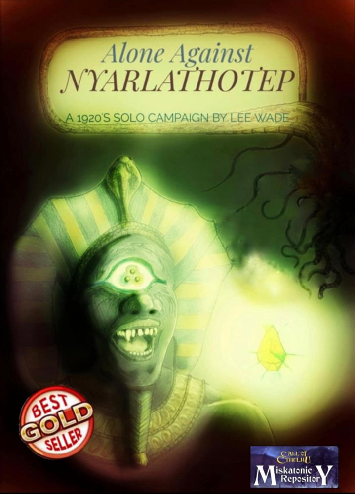 Are you ever truly alone?

A member of our team was abroad for work for two weeks. Long days and lone boring nights at a hotel brought him to the brink of his sanity.
Then Wade Lee´s Alone Against Nyarlathotep pushed him over it.

Promoting a Gold Best Seller product might seem unnecessary, but Anders was adamant that we had to let him praise this volume, and while we could have ignored his ranting in the straight jacket he wore, we didn't have the heart to do so.

Anders spent close to 25 hours, some of which should have been spent on sleep, bent over this massive 340-page volume of brilliant solo adventuring, and once he gets out of the asylum, we fear he´ll pour over it again.

A classic 1925 England location kicks off this epic solo adventure. It has fiendish puzzles, 8 pre-made Investigators, and is a tour de force against one of the Mythos' most devious entities.
It's richly illustrated by Lee himself with photos supporting the text, and his unique art style fits the theme perfectly.
   
The PDF is $18.99, but the cost is justified considering the sheer volume of material, and even though the Hardcover is priced at $58.99 (plus shipping), we would advise you to splurge and purchase it for the full and glorious experience.

More than 500 people purchased it, and if you haven't done so already, you ought to!
Grab it here: https://tinyurl.com/yc2twwwj

#CallofCthulhu #TTRPG #MiskatonicRepository #Chaosium