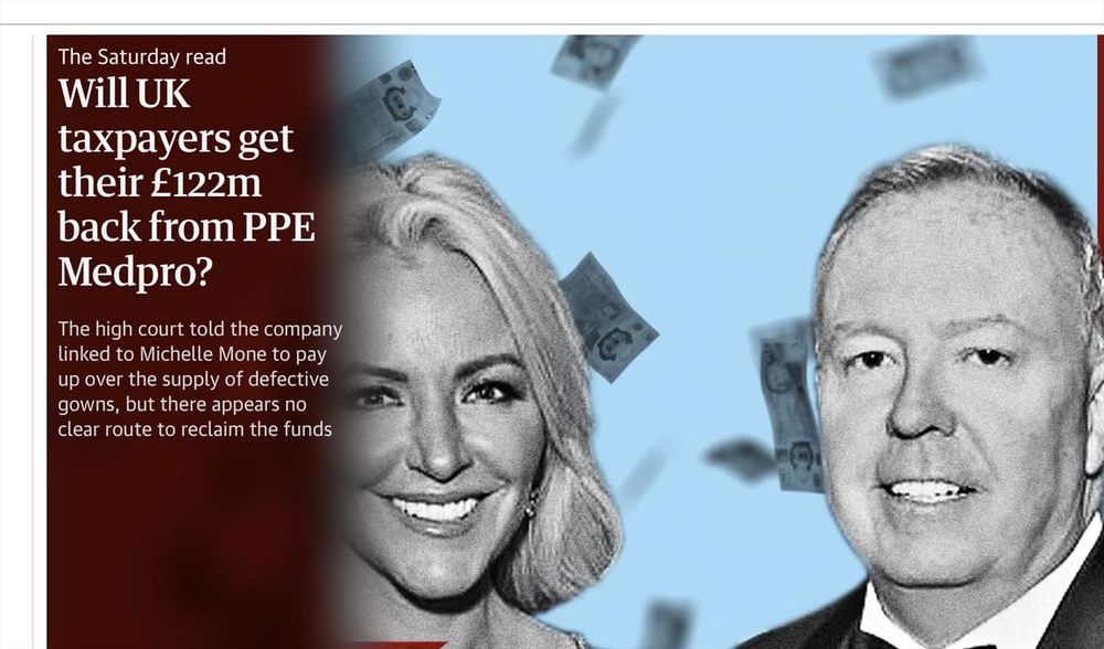 Guardian sub headline "Will UK taxpayers get their £122m back from PPE Medpro?"