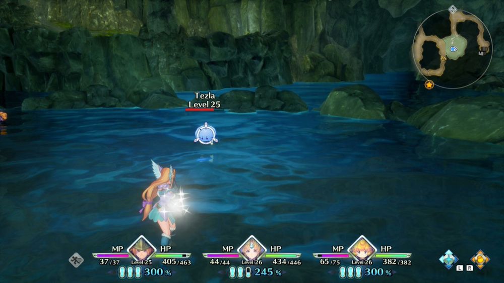 Screenshot of Trials of Mana showing that you can lock onto enemies.