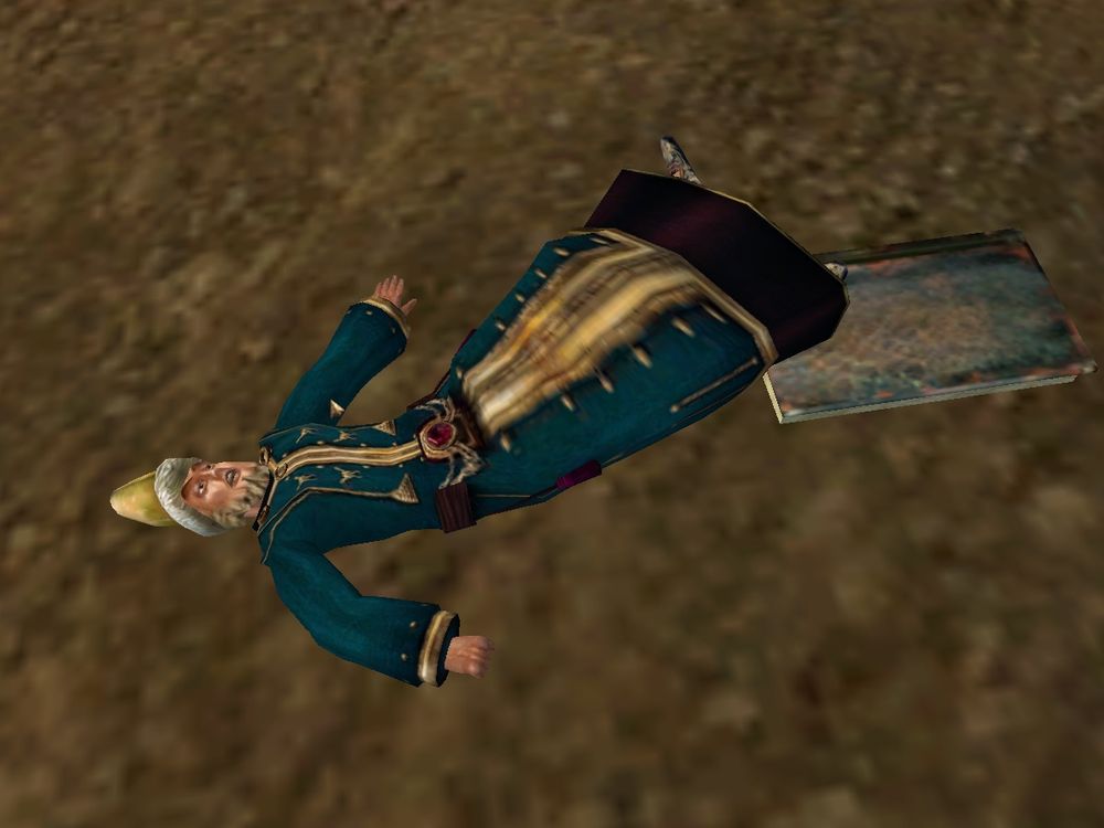 tarhiel in morrowind. he is dead on the ground.
