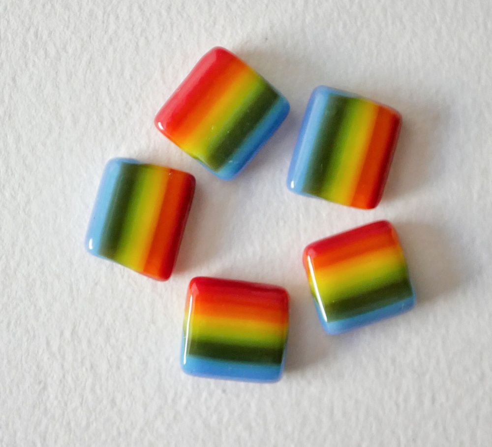 a group of rainbow glass rectangles