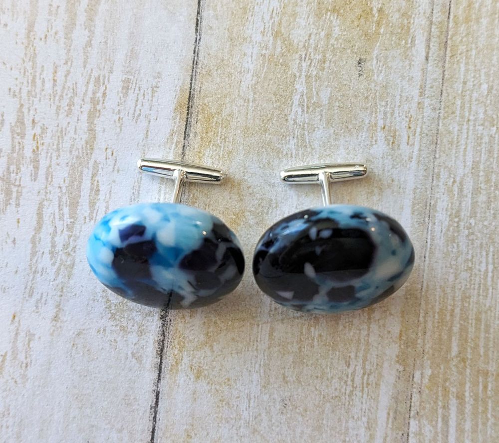 blue cufflinks 