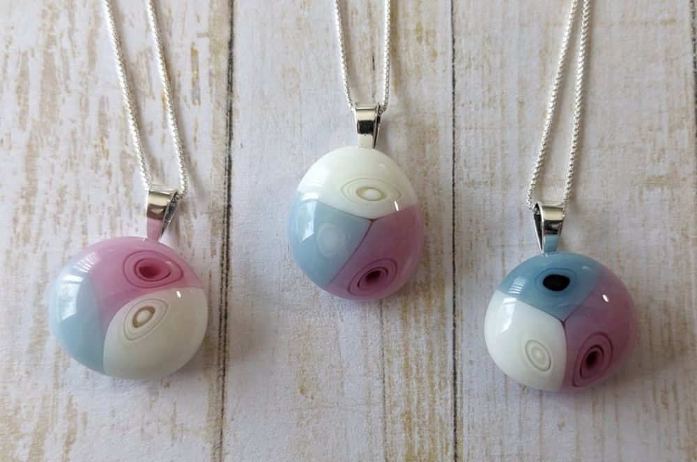 trans pride pendants 