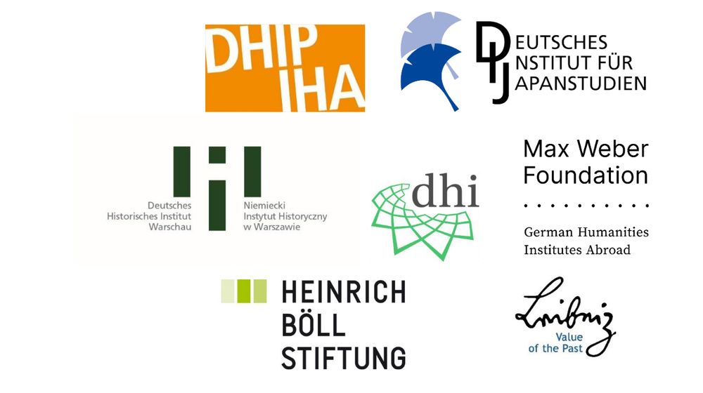 Die beteiligten Institutionen: DHI Paris, DIJ Tokyo, DHI Warschau, DHI Rom, Max-Weber-Stiftung, Heinrich-Böll-Stiftung und der Leibniz-Forschungsverbund "Wert der Vergangenheit"