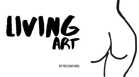 banner with fic title LIVING ART by relenafanel and a poorly drawn butt.