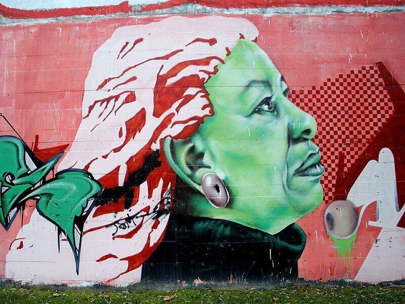 Street art depicting Morrison in Vitoria, Spain