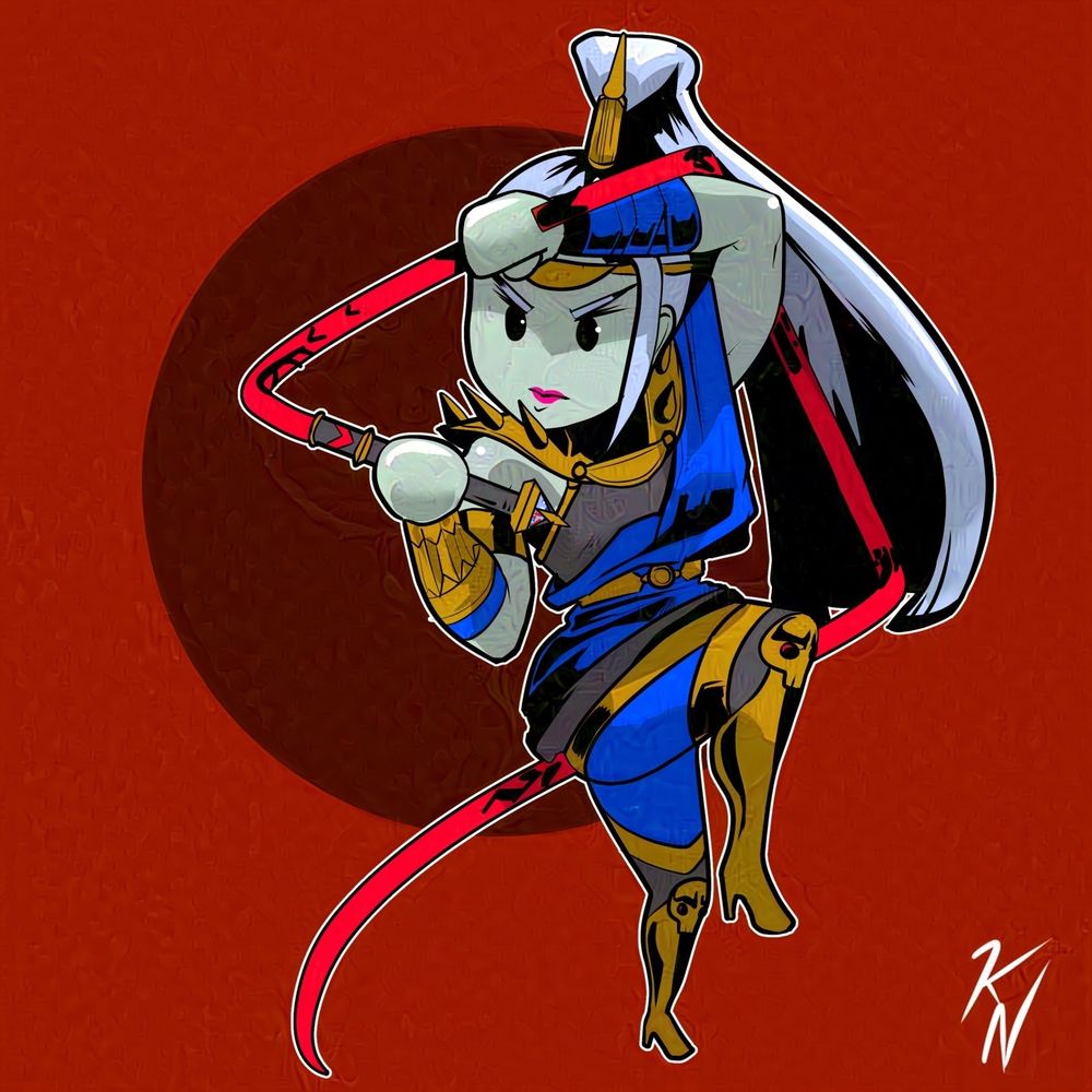 A drawing of Meg from Hades, by Kyle Newbridge.