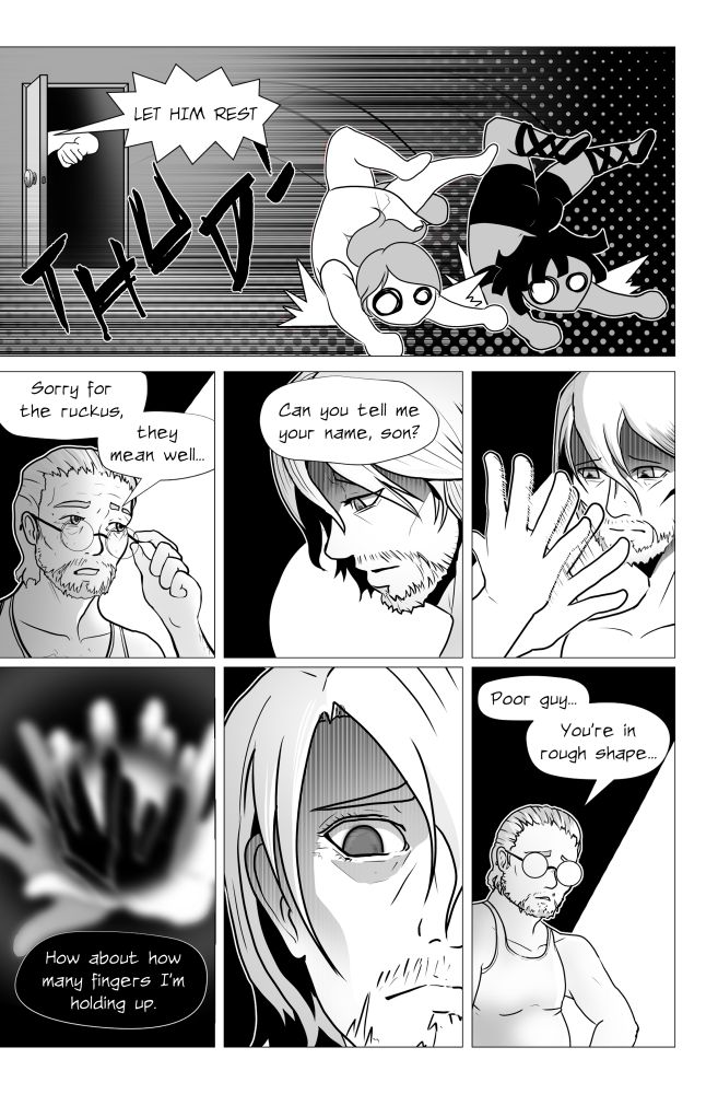 Of This Light Heavensent Issue #3 Page 4. Madoc tries to diagnose Cass.
