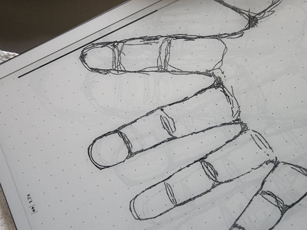 A sketch of my hand, at least it's starting to look a little bit like my hand.