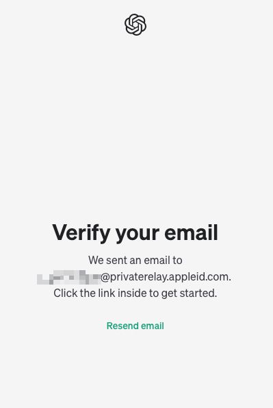 Verify your email
We sent an email to [redacted]@privaterelay.appleid.com.
Click the link inside to get started.
