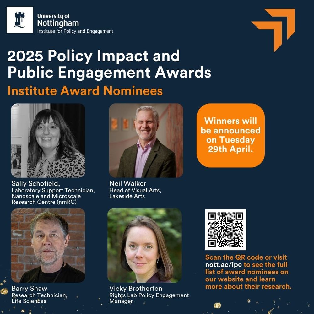 2025 Institute Award announcement banner for the Institute Award category. The banner has the headshots of Sally Schofield, Neil Walker, Barry Shaw and Vicky Brotherton, who are the finalists for this category