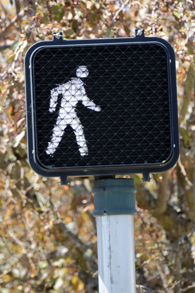 A pedestrian signal.