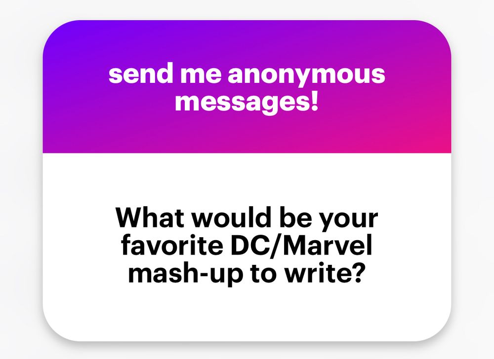 What would be your favorite DC/Marvel mash-up to write?