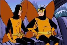 A picture of henchmen 24 and 21 sitting in a car, from The Venture Bros.