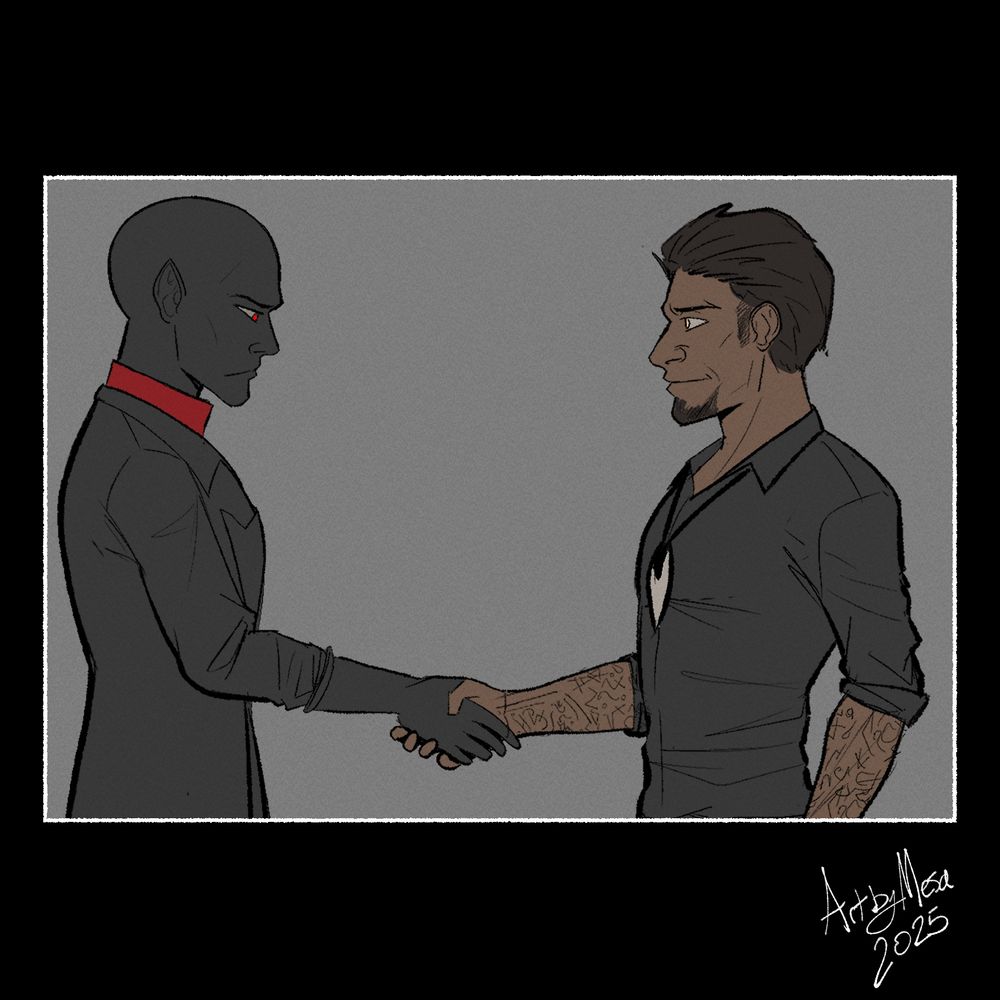 Panel 3:
Pravus shakes Seb's hand.