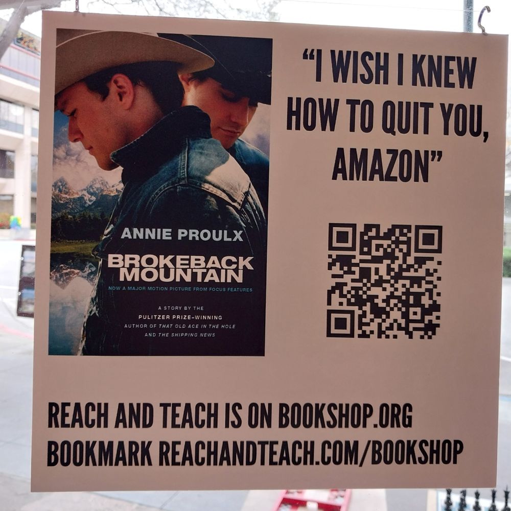 "I wish I knew how to quit you, Amazon!" Reach and Teach is on bookshop.org... Bookmark reachandteach.com/bookshop