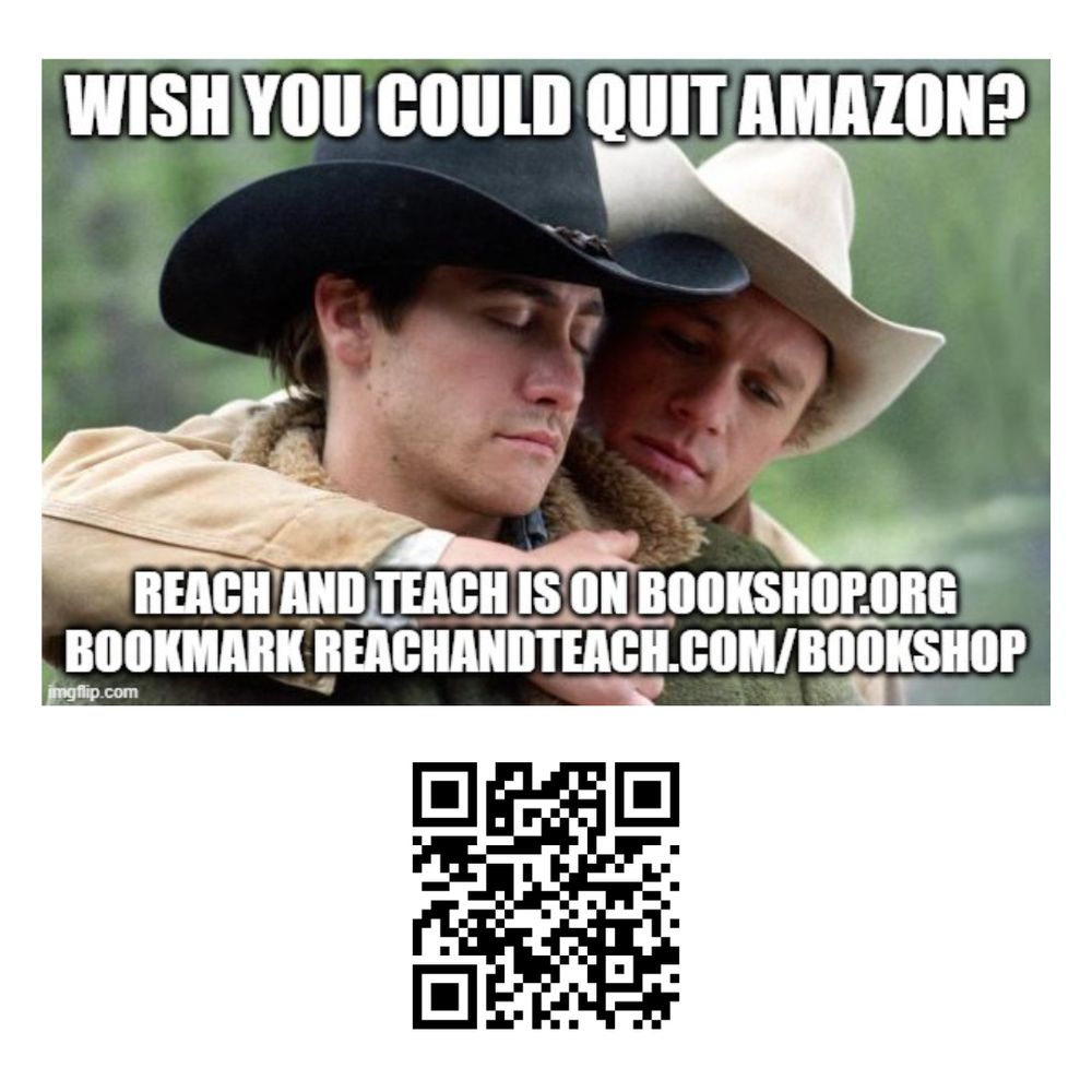 Meme with iconic Brokeback Mountain image of two men embracing with the caption: "Wish you could quit Amazon?"