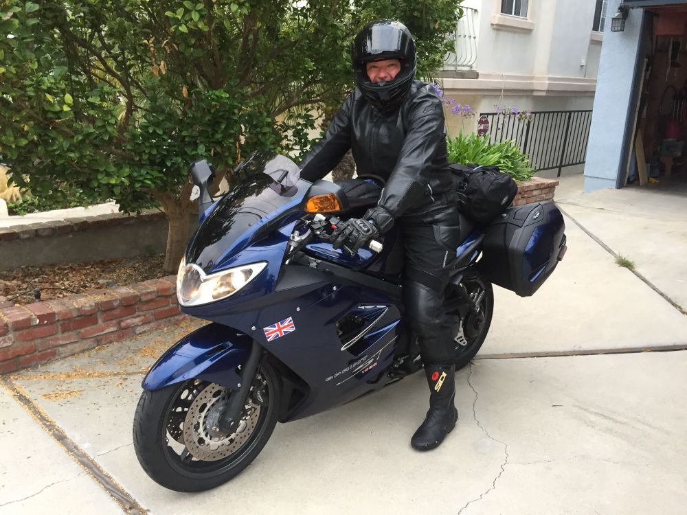 My Triumph motorcycle in my driveway. 