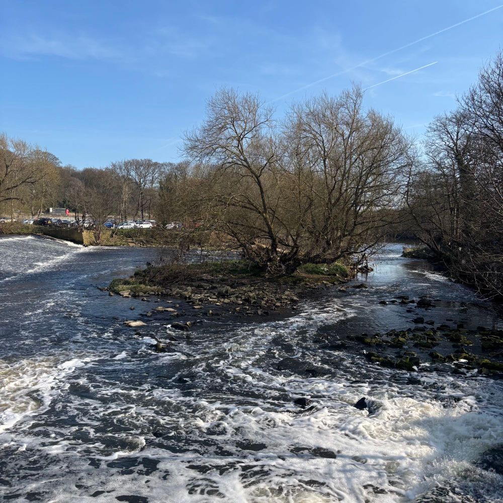 A weir on a sunny day.