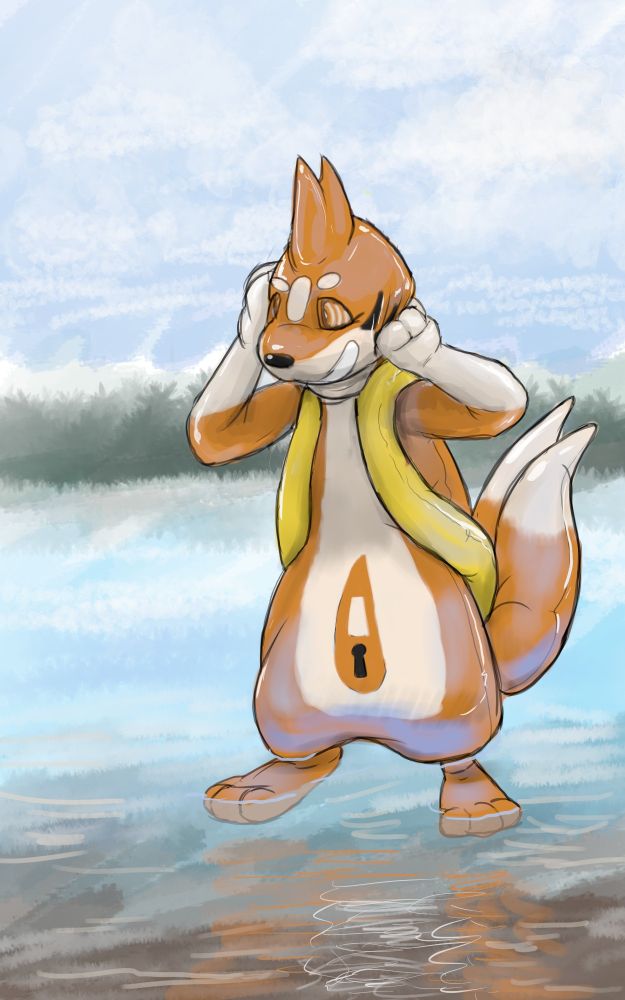 espen with the head of the floatzel suit on now, tugging at it with useless paws as the hypno features of the toysuit kick in