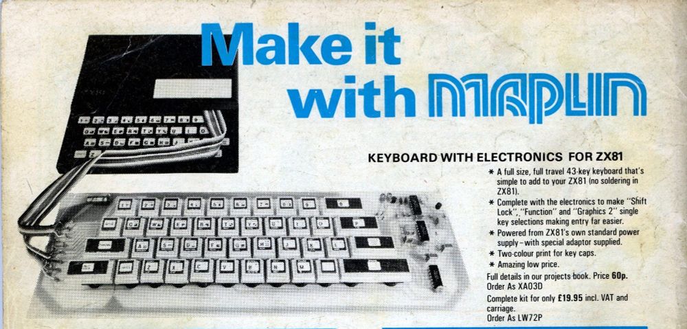 Maplin Electronics sold this keyboard for the 81. It was bare bones and awful. Not sure what the ICs were for: some kind of data line buffering?