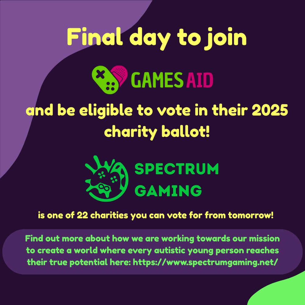 Graphic about joining GamesAid to be eligible to vote for a cause people relate to