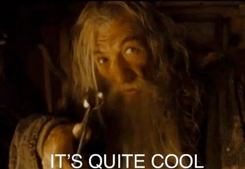 Gandalf holding the One Ring with tongs after he's pulled it out of Frodo's fireplace.
