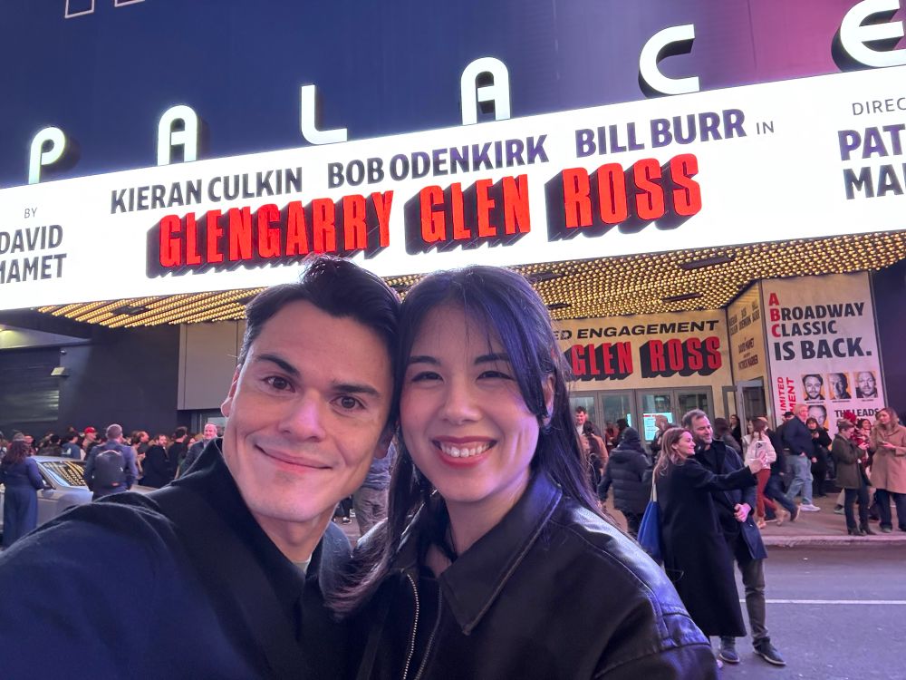 Selfie in front of Glengarry Glen Ross marquee