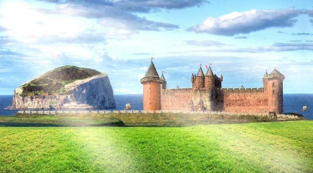 Bass Rock & Tantallon Castle on the Firth of Forth (Scotland)
