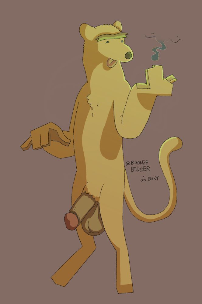 Troopers sona, standing in a blank canvas with his penis hanging between his legs.  A small wisp of fire being held up in his left hand, highlighting his face