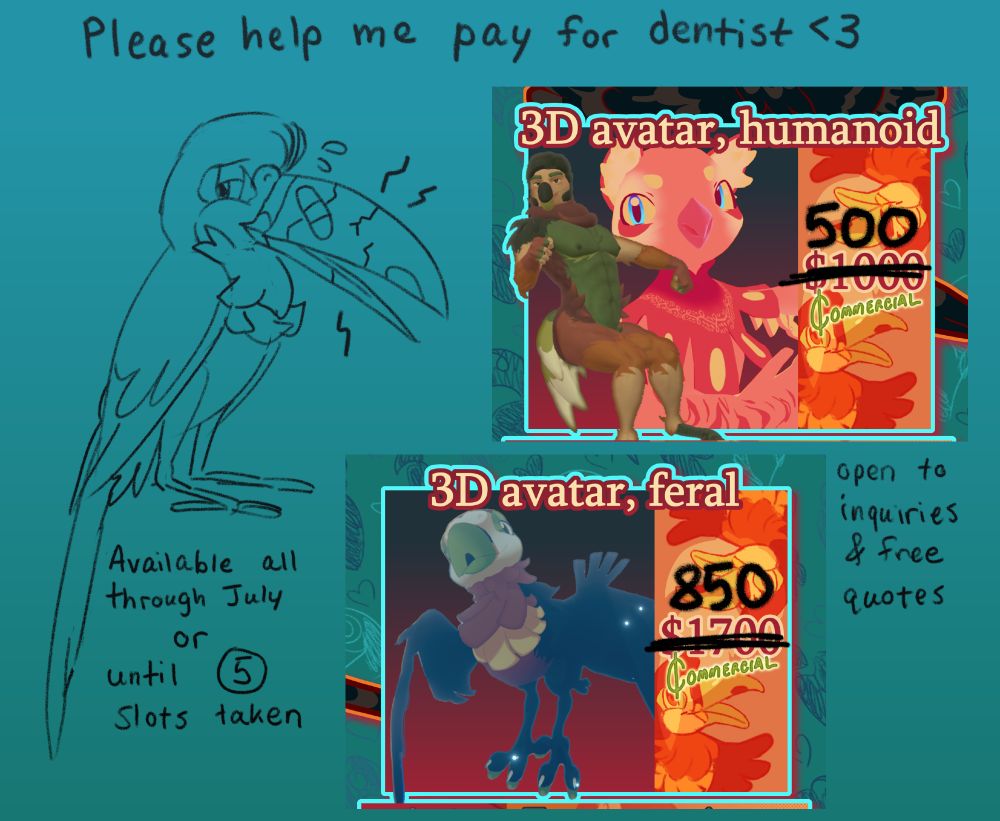 Please help me pay for dentist <3

Available all through July or until 5 slots taken

Open to inquiries & free quotes