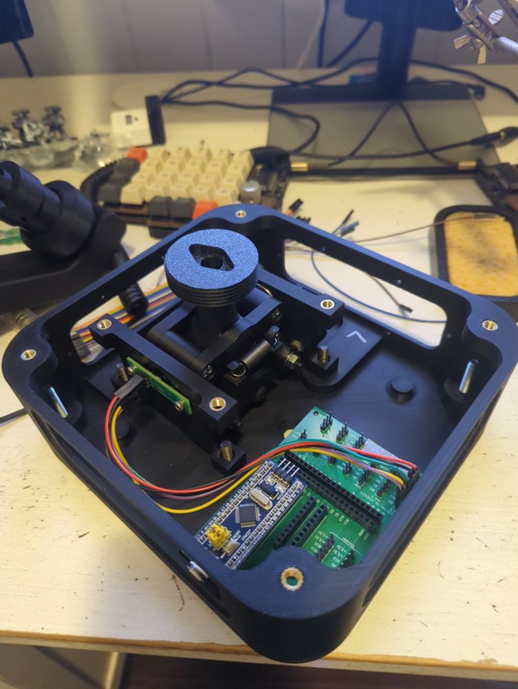 Photo of a partially constructed joystick