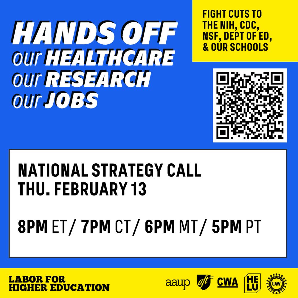 Hands off healthcare, research, and jobs! National strategy call Feb 13 at 8pm ET