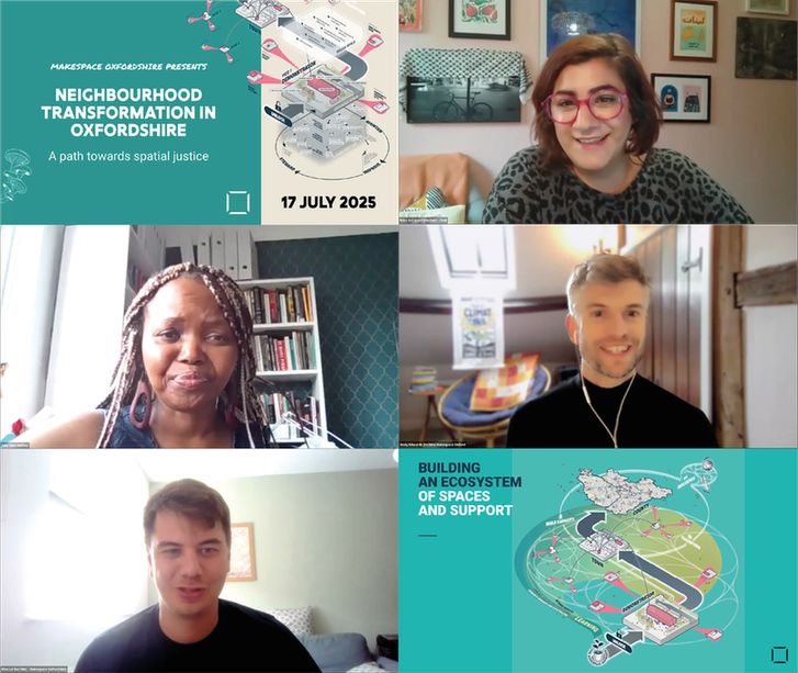 An image of four webinar speakers on a split screen
